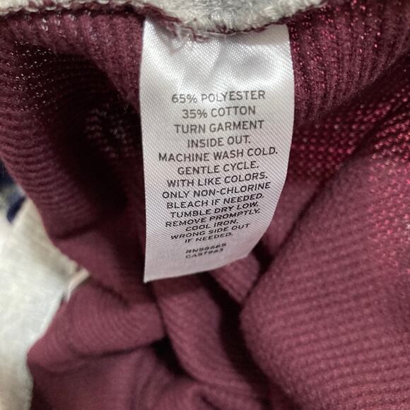 BP. Thermal Leggings size M NWT New Long John Style Burgundy Gray trim - Picture 8 of 10